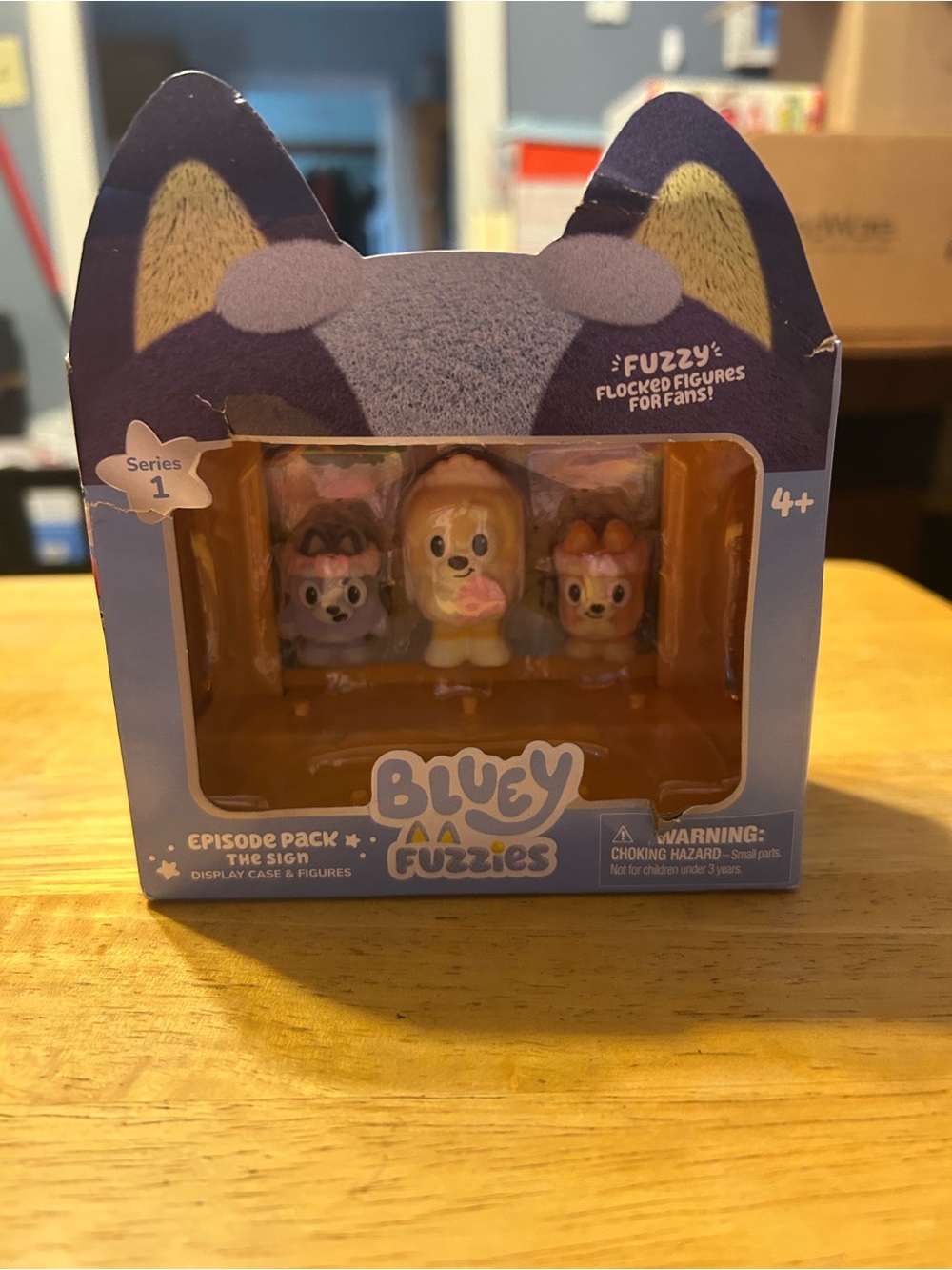 Bluey Fuzzies Episode Pack - Purple & Yellow Flocked Figures